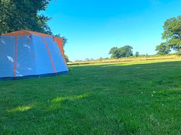 A lovely pitch with electric hookup and uninterrupted views of the surrounding cheshire countryside
