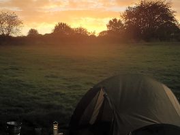 Sunset over the field