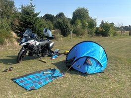 Me tent and motorbike