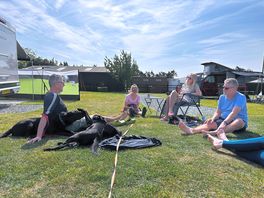 Catching up with friends after a walk into cricceith