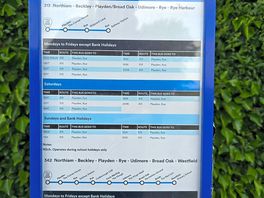 Local bus timetable