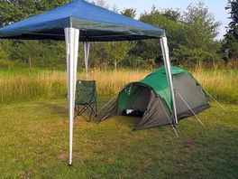 Setting up camp for a few nights