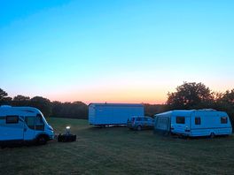 Sunset over the site