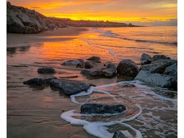 Beach sunset just below the site