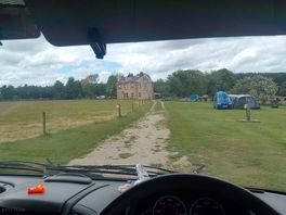 View from motorhome to the big house built 1800s