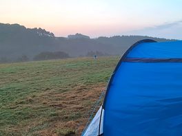 Sunrise behind the tent
