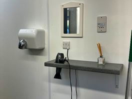 Includes hair drier.