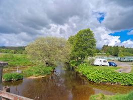 View from the bridge onto the site