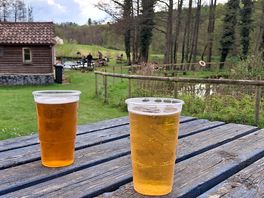 Beers by the lake.