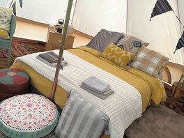Inside the tent