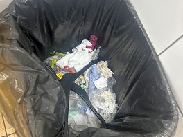 Bins in the toilet not emptied all weekend