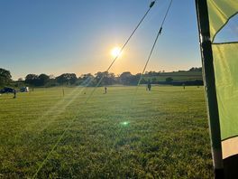 View down the field