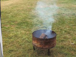 Fire pit hire per day for £10 plus £10 for fire wood