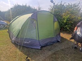 Eventually our tent was up!!