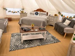 Inside tent