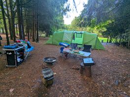 Rear of tent, gives much privacy from around