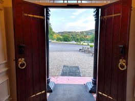 The doorway from the manor house