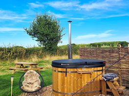 Wood stove hot tub