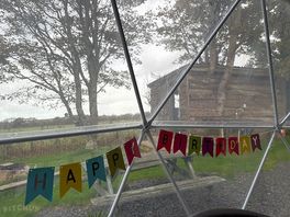 Owners hung a bday banner 🥰