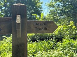 Signpost to beach