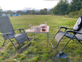 Evening and plenty space from each tent/ van