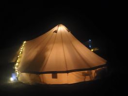 Bell tent at night