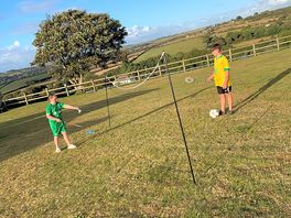 Kids playing in the campsite