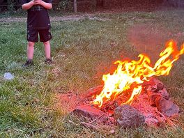 Loving his fire