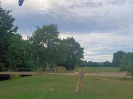 Flying the kite on a quiet campsite