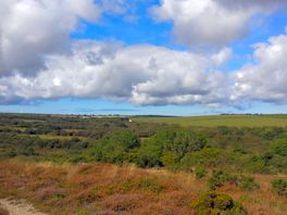 This is looking back towards the glamping field with the bell tent in the middle distance.