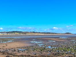 Beautiful beach with the tide out