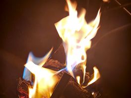 Fire pits on the evening