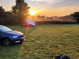 Unthank lane farm campsite on a late august morning.