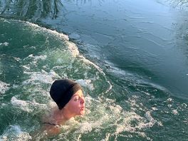 Bracing dip in the lake to start the day!