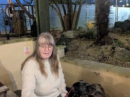 Outside the pub on site