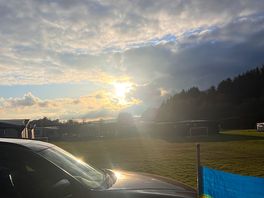 The sun shining