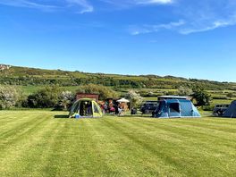 Pitches on the well-kept camping field