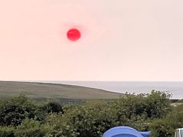 Sunset from our tent.