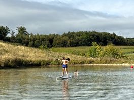 Paddle boarding on the lake