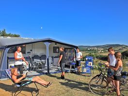 Spacious pitch and hill views