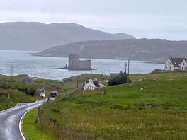 Road into castlebay. whisky galore & tin tin comes to mind.