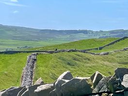 Hadrians wall a short walk from the site