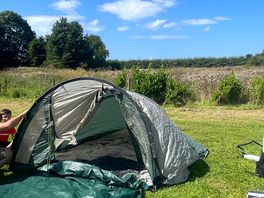 Setting out our tent