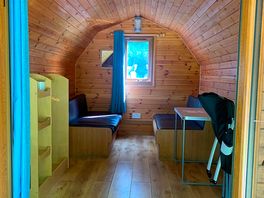 Inside camping pod