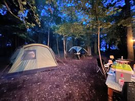 Tent and outdoor table area