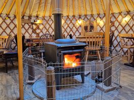 Cosy seating area at food vans