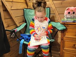 Colouring in the cabin