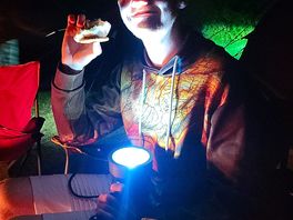 Making smores on the campfire