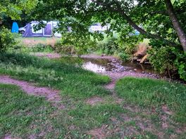 A pool within the river - perfect for nets and paddling, with a gkimpse of units beyond