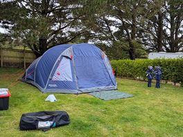 Large tent set up and plenty of room to spare